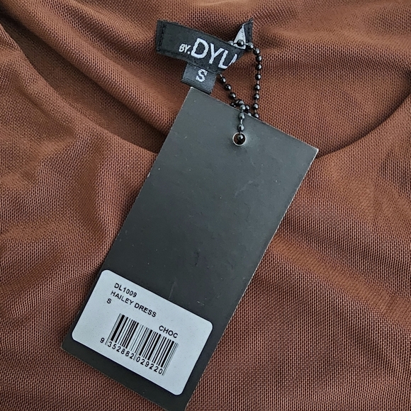 BY.DYLN Hailey Dress in Chocolate Ruched Drawstring Bodycon Size S NWT - Picture 6 of 9